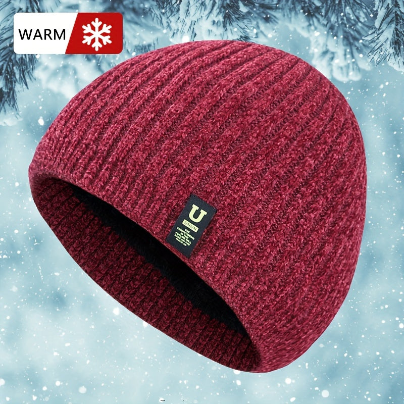 Velvet Knitted Warm Beanie Hat Ear Protection Winter Hat
