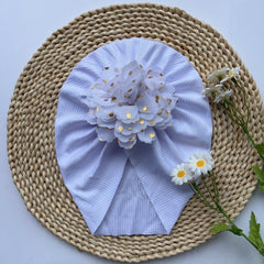 Baby Girls Flowers Decor Cap Soft Hair Wrap Head Accessory