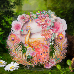 Peacock Galaxy Sticker Pack - 10 Sheets High Glossy Glitter, Self Adhesive