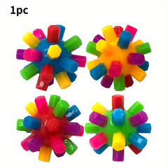 Rainbow Spiky Ball Sensory Puzzle Toy - Fun Elastic Training Ball