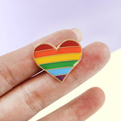 Rainbow Heart Pin Mini Metal Accessory for Clothes