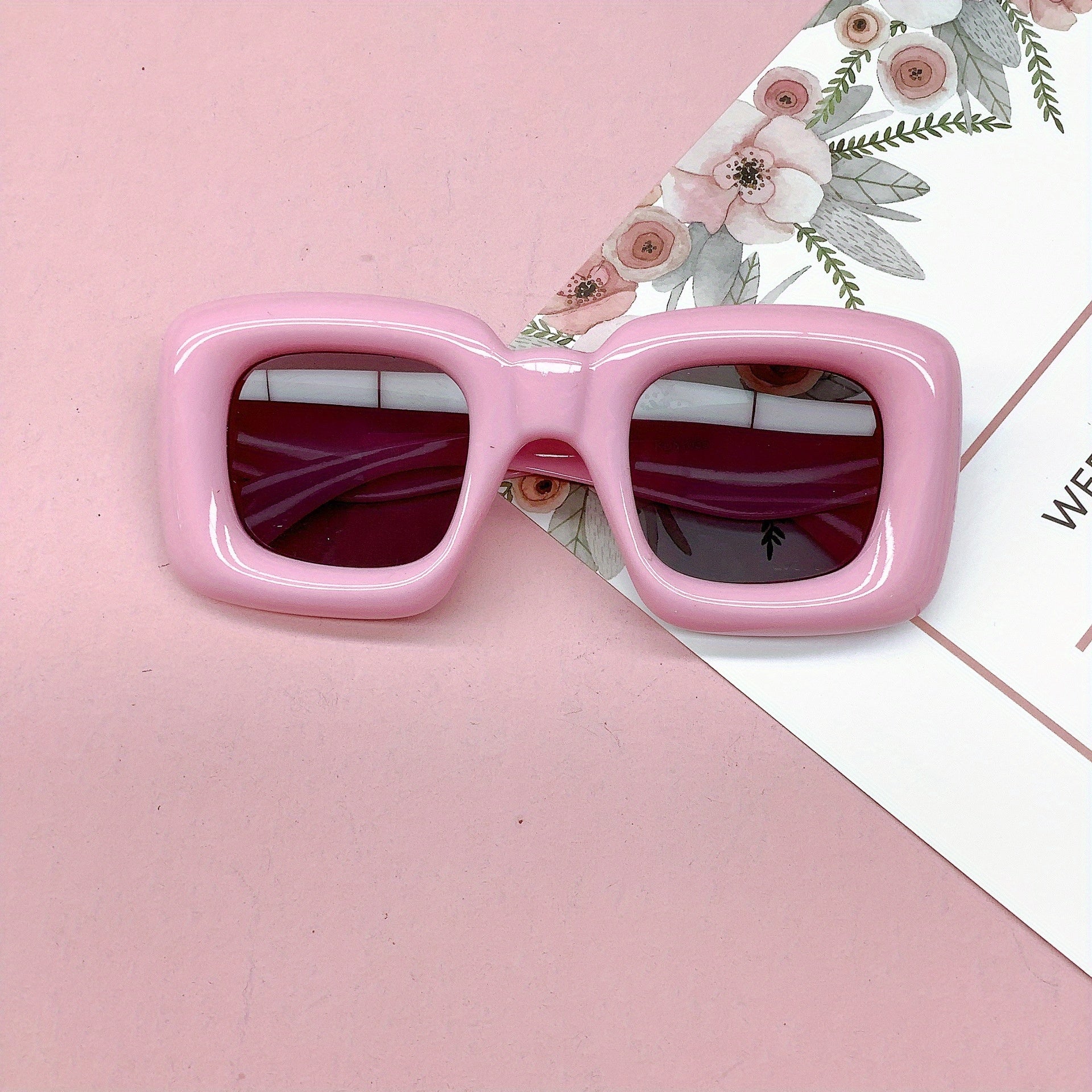 Square Inflated Lip Sunglasses For Kids Candy Gradient Glasses Beach UV400