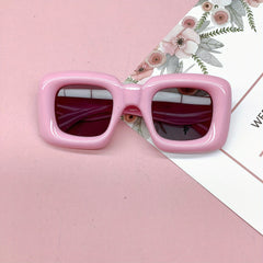 Square Inflated Lip Sunglasses For Kids Candy Gradient Glasses Beach UV400