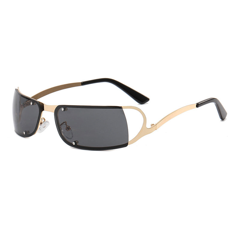 Y2K Futuristic Wrap Around Sunglasses Rectangle Punk Sun Glasses