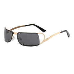 Y2K Futuristic Wrap Around Sunglasses Rectangle Punk Sun Glasses