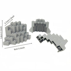 IDEAMOC 4pcs Mountains Building Blocks Set Creative & Educational DIY Toy