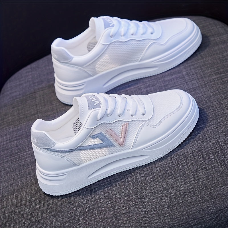 Women's Platform Mesh Sneakers Low Top Skate Shoes