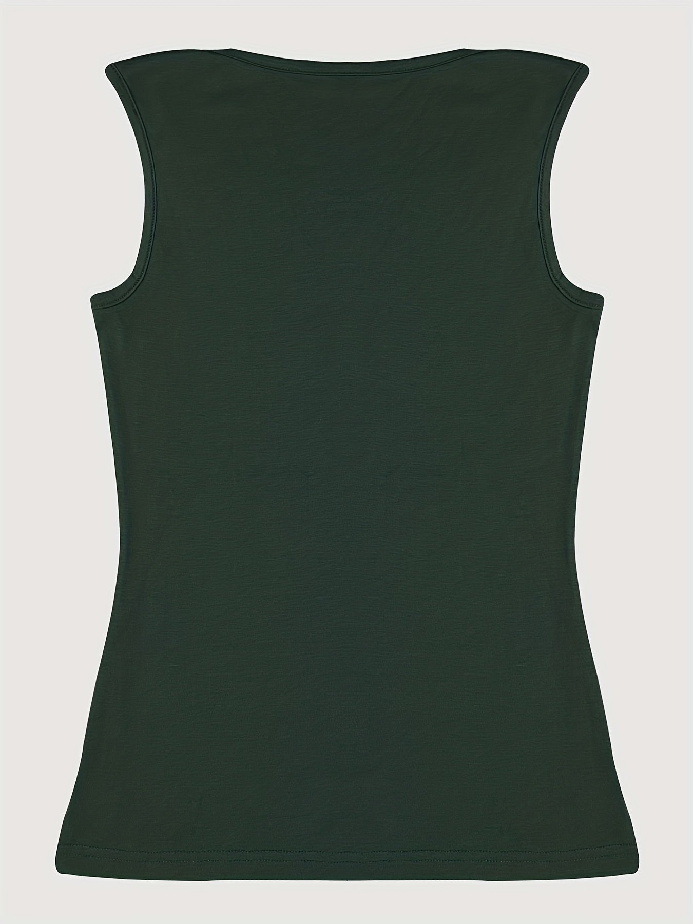 Solid Button Front Tank Top V Neck Summer Sleeveless Top