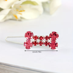 Rhinestone Dog Bone Hair Clips for Long Haired Dogs