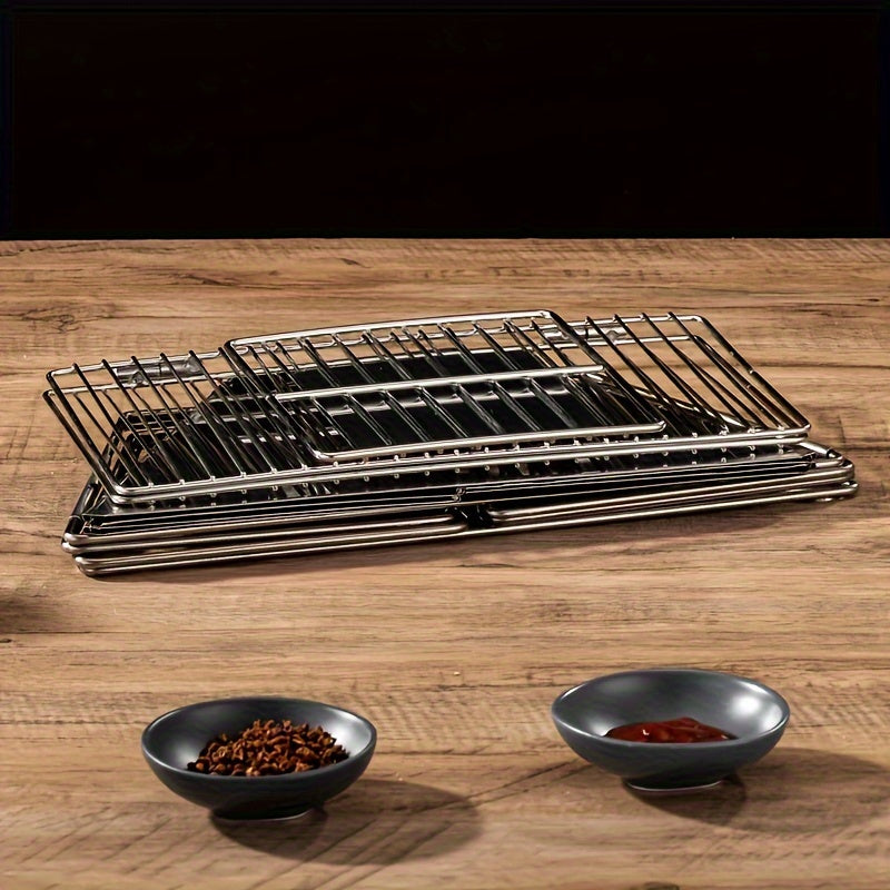 Portable Square BBQ Grill for Camping Picnic Stainless Steel High Temp Resistant