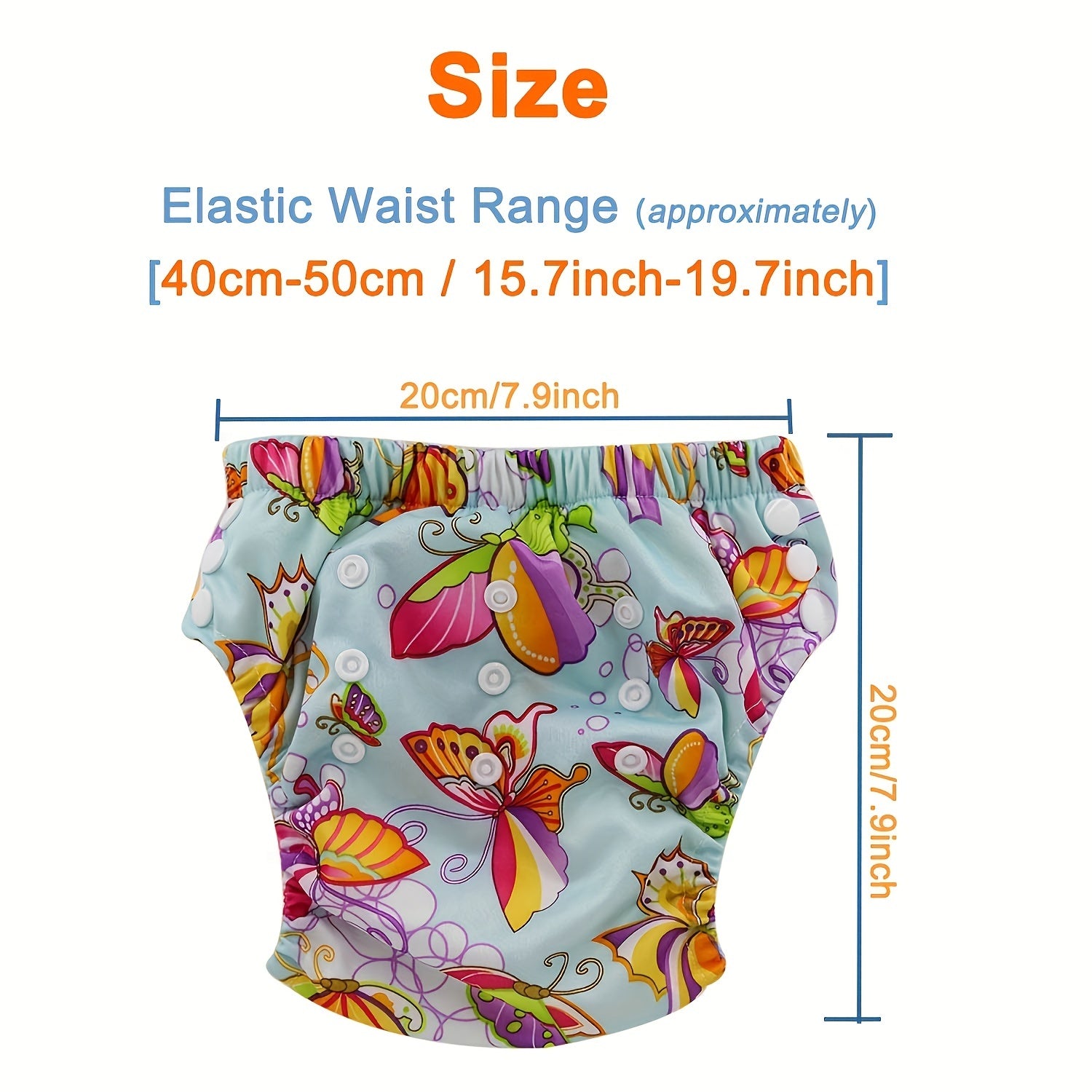 2pcs Reusable Rainbow Flower Print Training Pants for Toddlers 0-3 Years