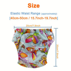 2pcs Reusable Rainbow Flower Print Training Pants for Toddlers 0-3 Years