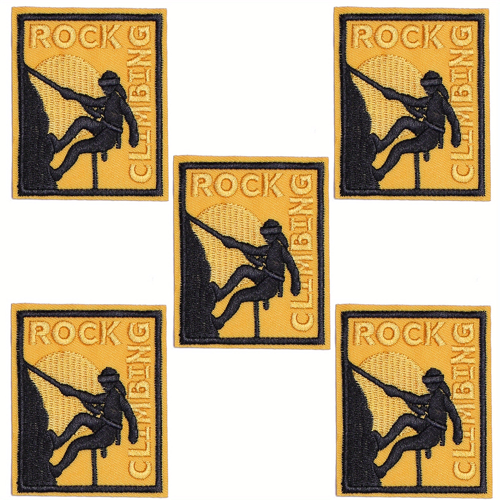 J CARP 5pcs Iron Patches For Men Rock Climbing Embroidered Appliques Denim Patch