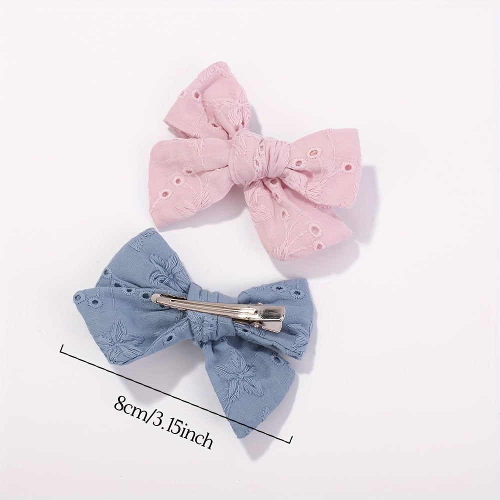 4pcs Floral Bow Hair Clip Ponytail Clip for Baby Girls