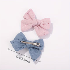 4pcs Floral Bow Hair Clip Ponytail Clip for Baby Girls