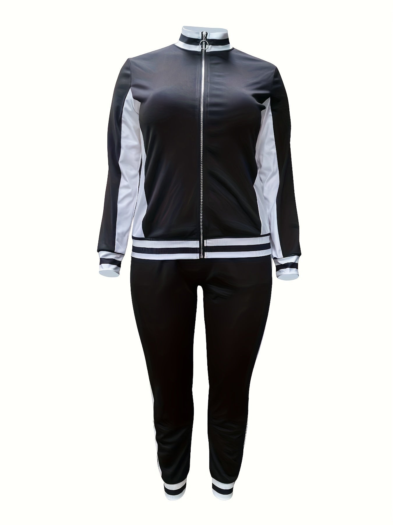 Colorblock Zip Up Top & Pants Set