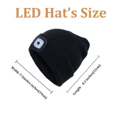 Unisex Beanie Hat With Light USB Rechargeable Hands LED Headlamp Hat