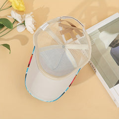 Printed Mesh Peaked Sunshade Baseball Cap