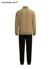 Men's 2 Piece Casual Jacket and Sweatpants Set for Spring Autumn