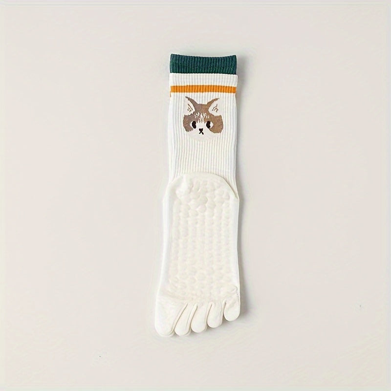 Cartoon Puppy Yoga Socks Five-toe Gripper Socks