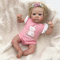 18in Reborn Baby Doll Full Body Newborn Pink Layers 3D Skin Hand Root Hair Toy