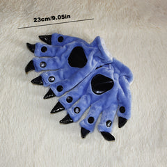 Thick Plush Animal Paw Gloves Winter Warmth Dinosaur & Cat Paw Soft Fleece Lined