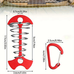 5pcs Tent Ground Anchor Pegs and Carabiners Set