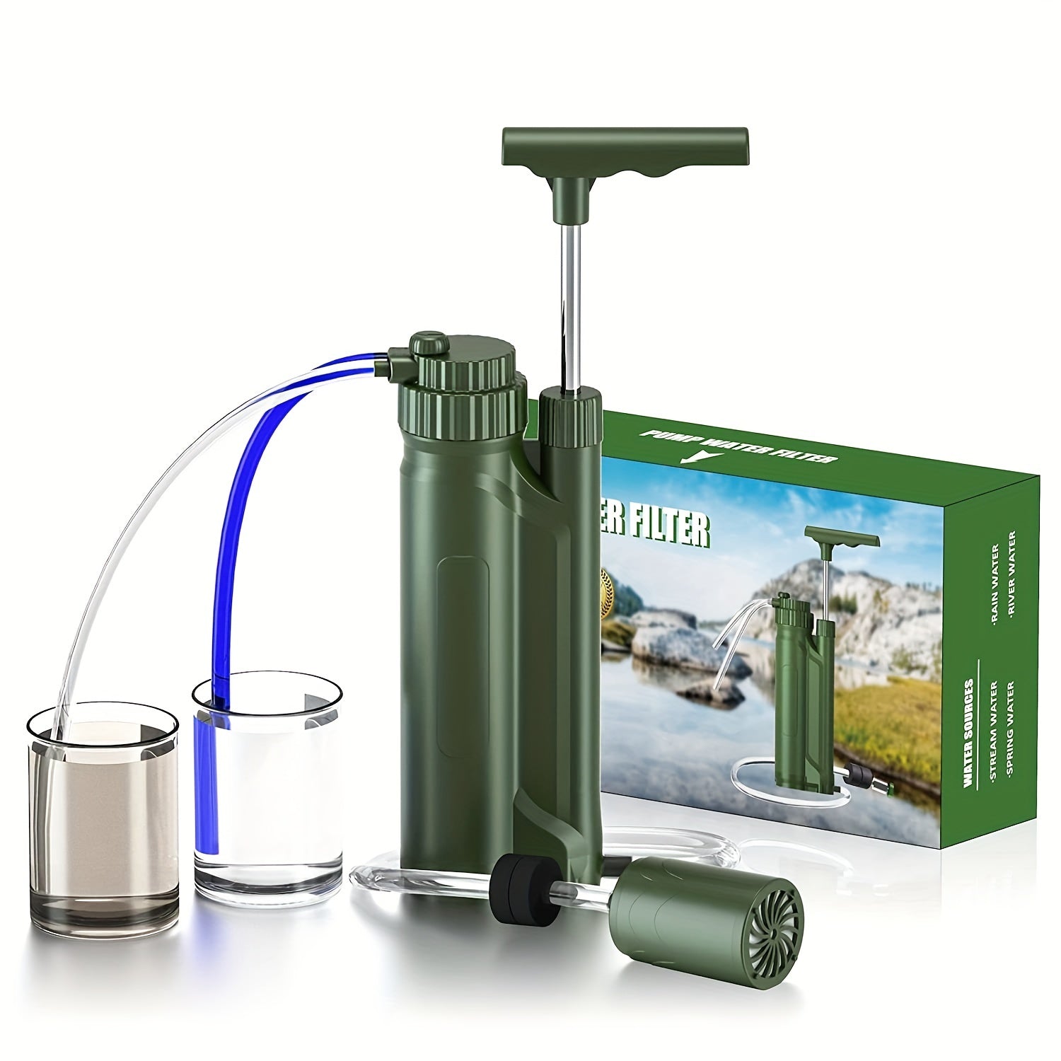 Portable Hand Pump Water Purifier Filter for Camping