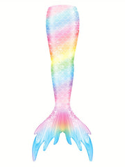 Girl's Mermaid Swimsuit Fish Scale Print Tail Bathing Suit Beach Party Costume