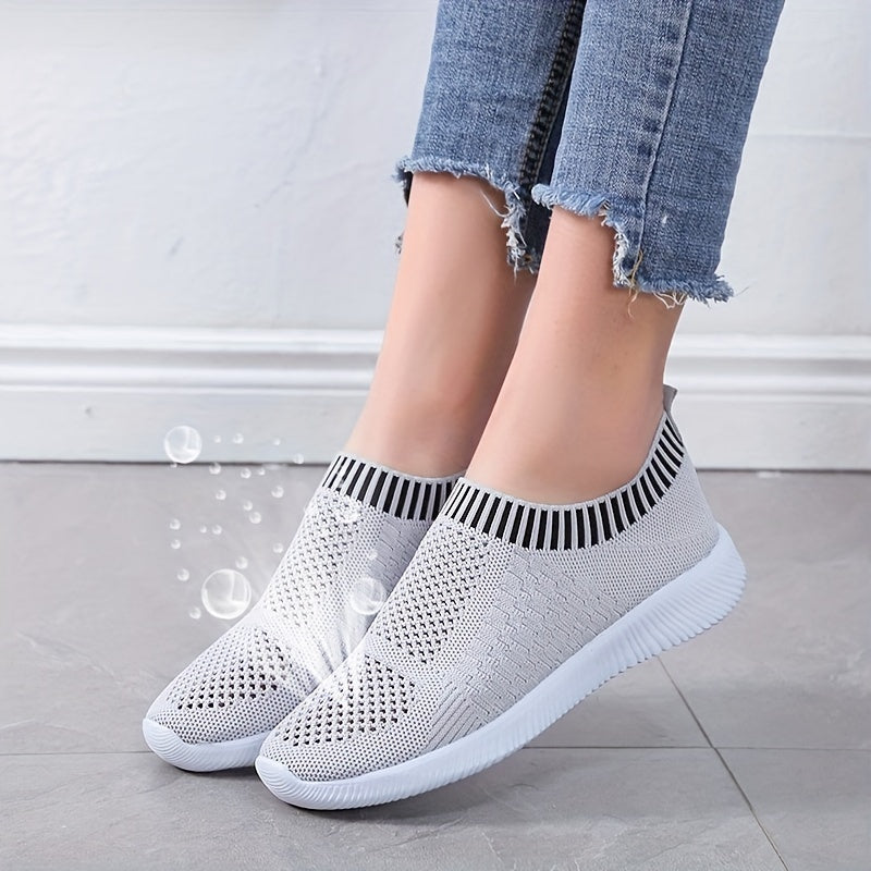 Women's Knit Sock Sneakers Lightweight Slip On Jogging Shoes