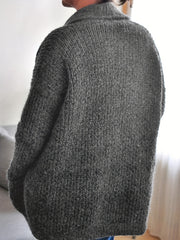 Solid Long Sleeve Shawl Collar Cardigan
