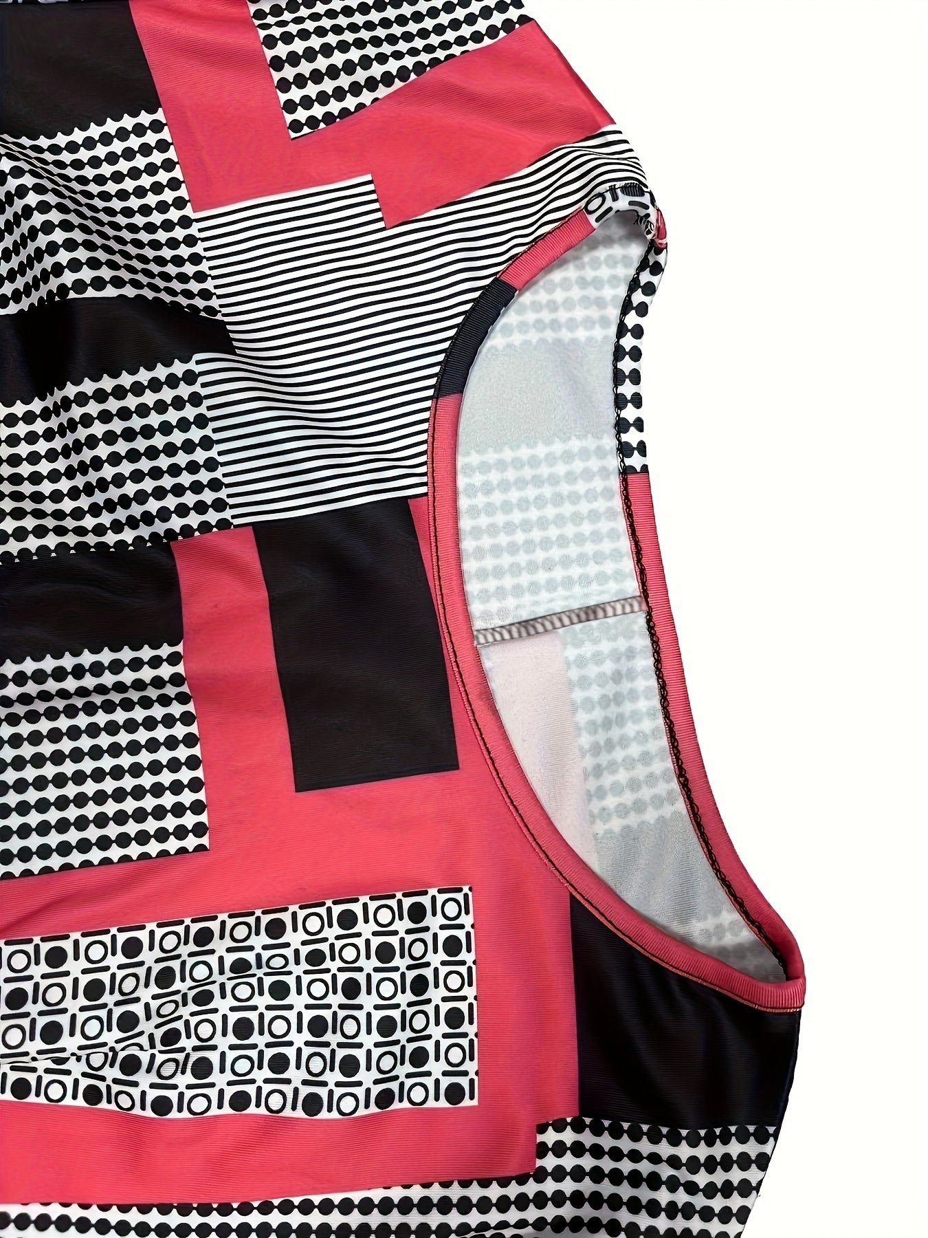 Colorblock Geometric Print Mini Dress