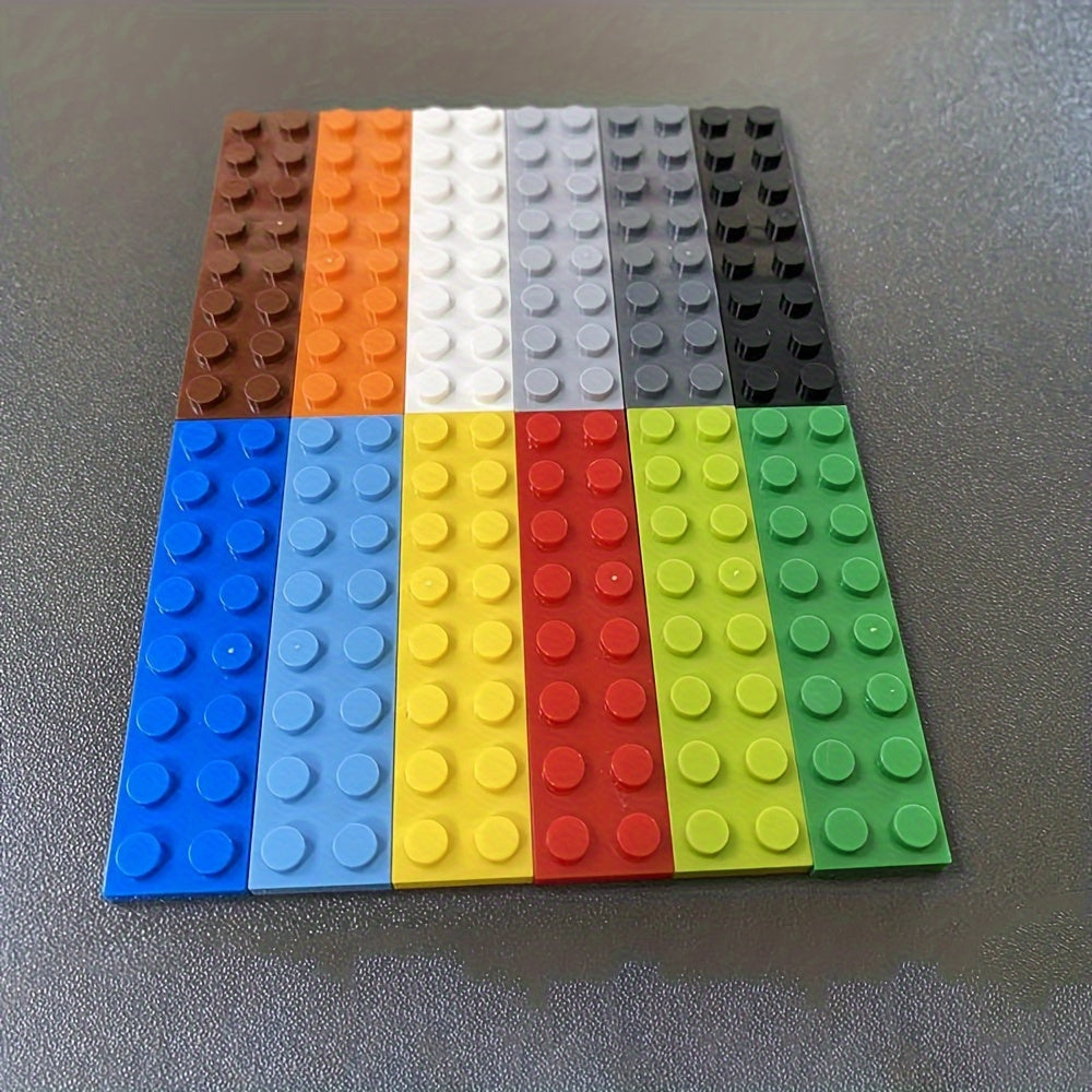 12pcs Building Blocks 2x8 Low Wall Bricks Farm Garden Character