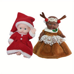 2pcs Reborn Dolls Toy Soft Vinyl Dolls Set Christmas Gift