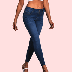 Slim Fit Skinny Jeans Mid Waist Ankle Length Denim Pants