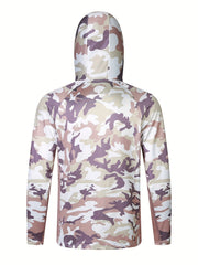 Men's Camo UPF 50 Sun Protection Hoodie Long Sleeve Quick Dry
