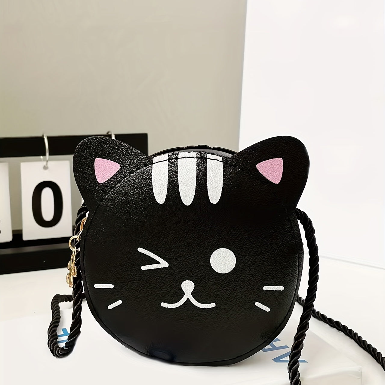 Sweet Mini Crossbody Bag Cartoon Kitten Coin Purse Girls Messenger Bag