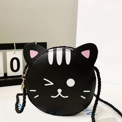 Sweet Mini Crossbody Bag Cartoon Kitten Coin Purse Girls Messenger Bag