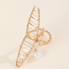 Flower Pearl Hair Claw Metal Hair Clip Strong Nonslip Hair Accessories