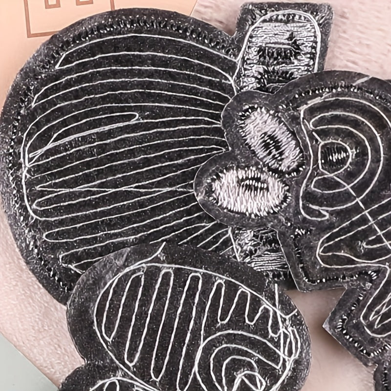 4pcs Sequin Eyes Letter Mix And Match Patches DIY Iron on Model Cloth Stickers