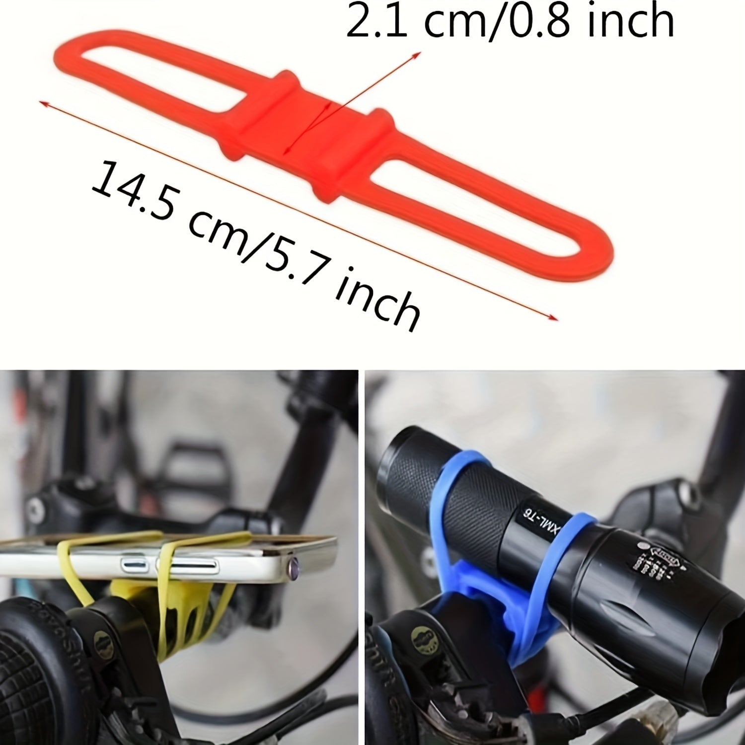Bike Flashlight Mount Easy Installation Durable Silicone Band