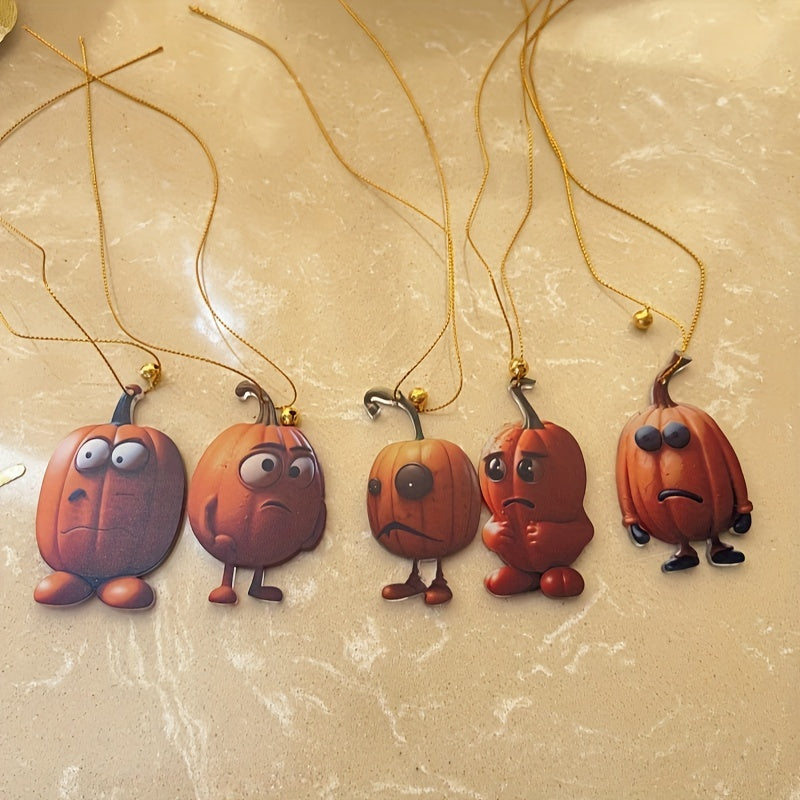 5pcs Halloween Pumpkin Pendant Ghost Pumpkin Hanging Ornament