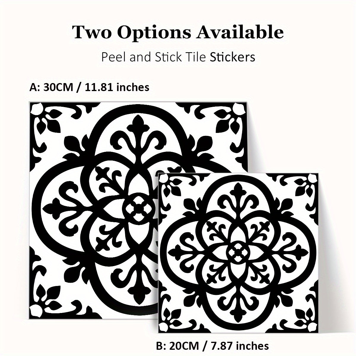 12pcs Moroccan Ethnic Pattern Tile Stickers Flower Tile