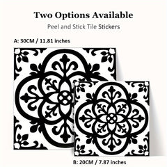 12pcs Moroccan Ethnic Pattern Tile Stickers Flower Tile