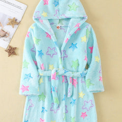 Soft Flannel Hooded Sleeper Robe for Baby Girls
