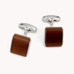 Cat Eye Stone Square Men's Dress Shirt Cufflinks