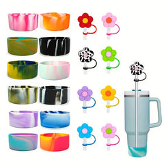 Tumbler Silicone Sleeve & Reusable Straws Set