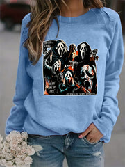 Halloween Sweatshirt Crew Neck Women's Clothing