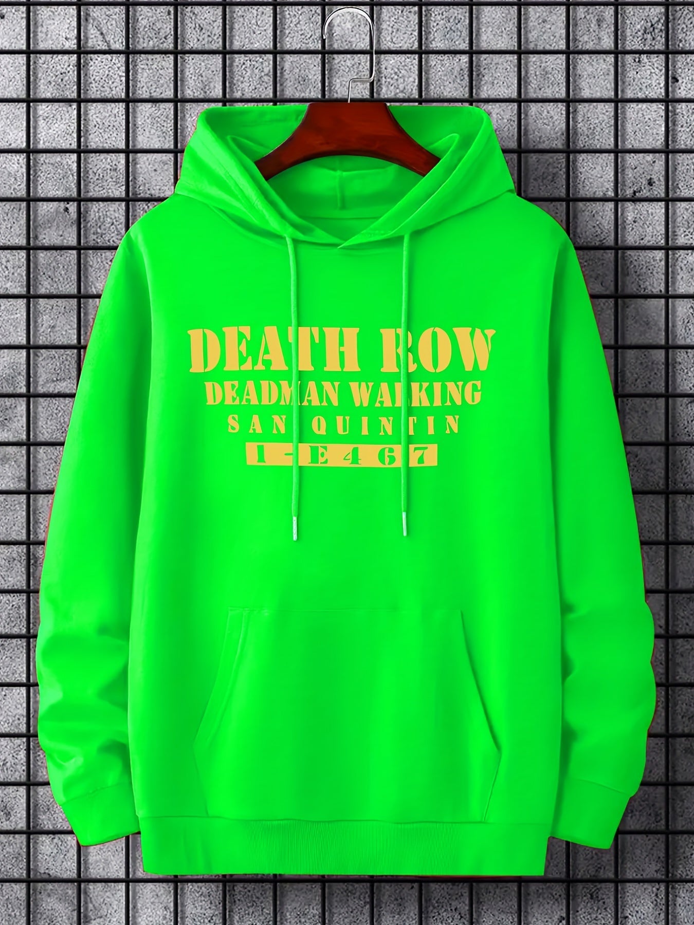 Men's Death Row Print Hoodie Casual Sweatshirt