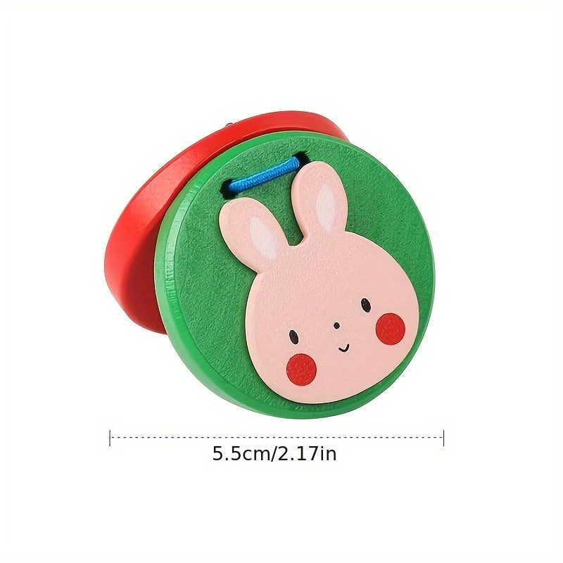 2pcs Wooden Cartoon Animal Sound Board Musical Toy